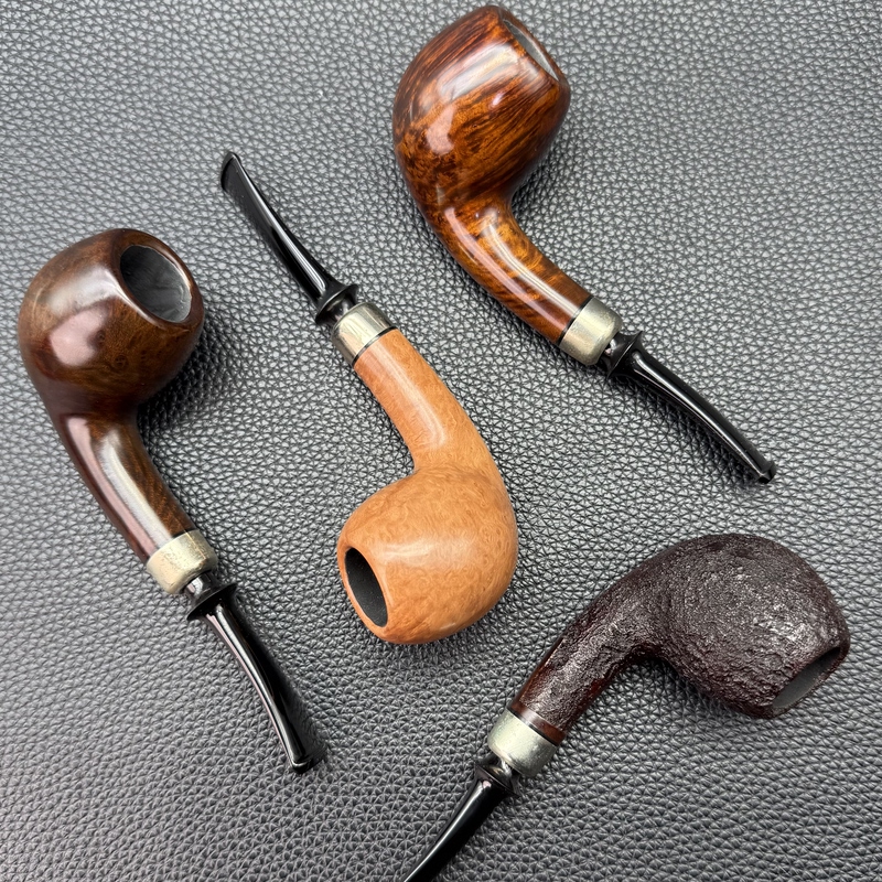 Italian Imported Beginner's Briar Wood Mini Pufferfish-Shaped Pipe 3mm Smoke Pipe Horn Ring Military Mouthpiece