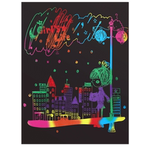 Scratching paper set 16k color graffiti paper 100 pieces of drawing paper black scraping paper drawing book scratching paper colorful discoloration childrens art creative painting kindergarten hanging drawing paper a4 bamboo pen handmade