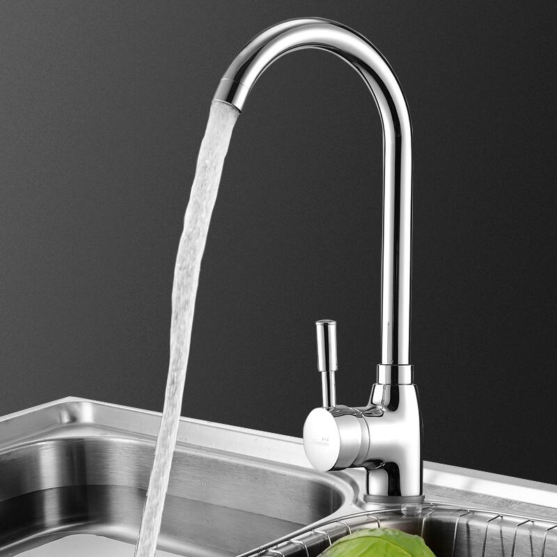 Nonison All-copper kitchen hot and cold water faucet Stainless steel wash basin 360deg rotary kitchen sink faucet