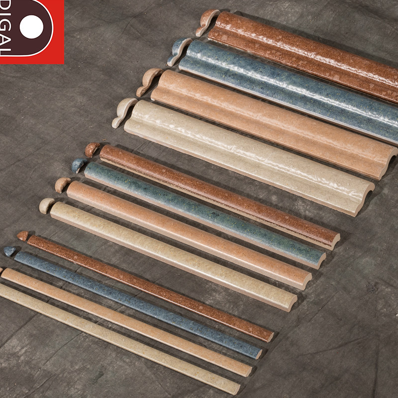 Size pressure strip waist line Mediterranean waist line Antique brick European pastoral style decorative line Anti-collision protection strip corner tile