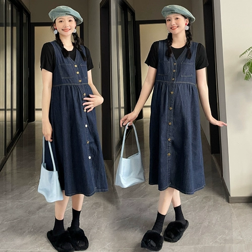 Комбинезон, летнее платье, юбка, джинсовая летняя одежда, комплект, по фигуре, подходит для подростков