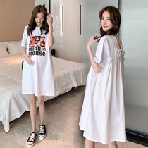 Pregnant Women summer dress small man late pregnancy summer 2021 skirt summer hipster New skirt tide mom summer