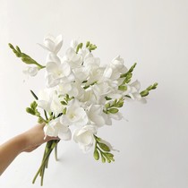 Jade Hairpin Flower Living-room Real Flower Bouquet Pendulum floral hand swing piece Fake Flower Table Light Lavish plate room Flowers j