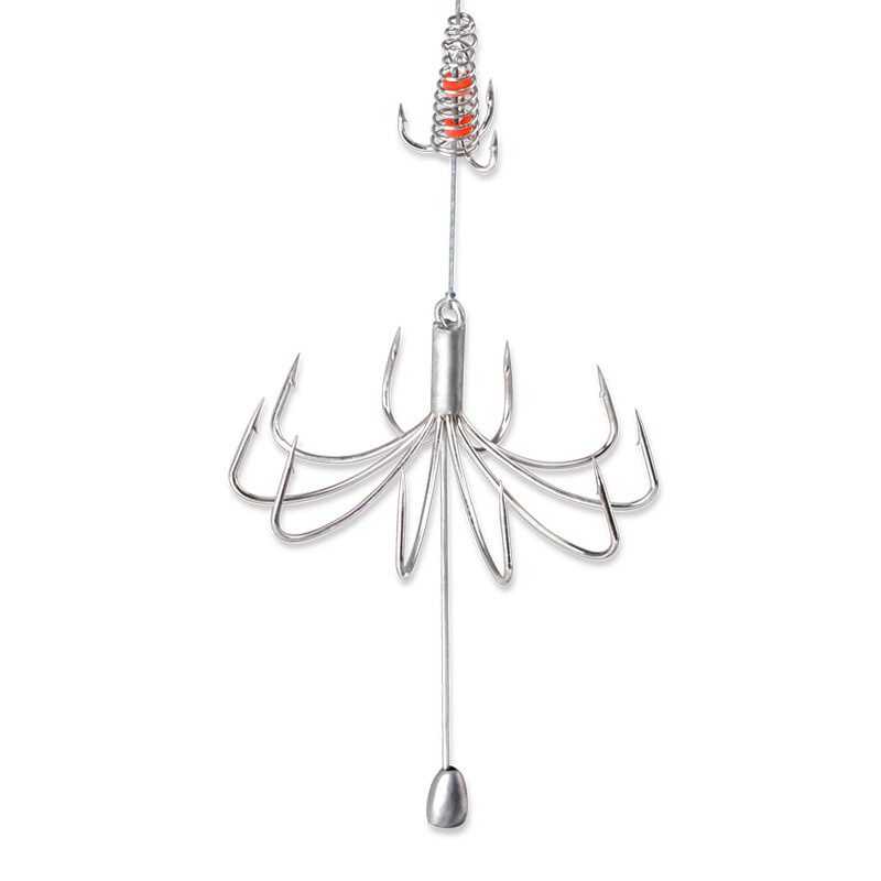 Fish hook ten claw hook anchor hook tied well god hook automatic hanging fish hook spring hook