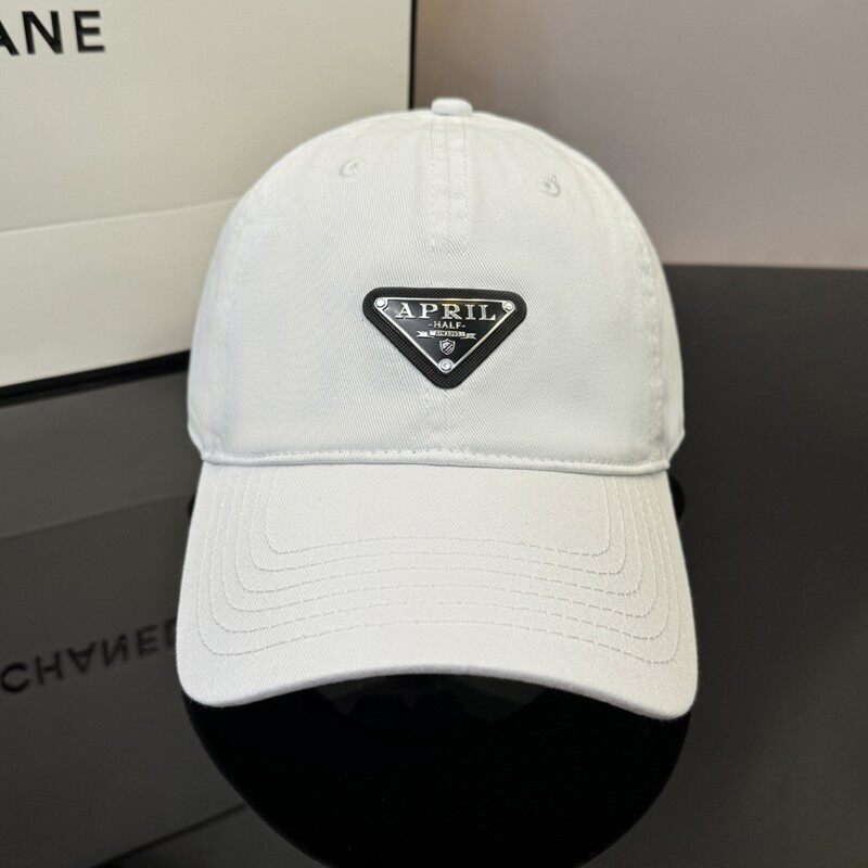 Dainwang Prada Collaboration Inverted Triangle Logo Soft-Top Baseball Cap for Women, Sun Hat, Duckbill Cap for Men