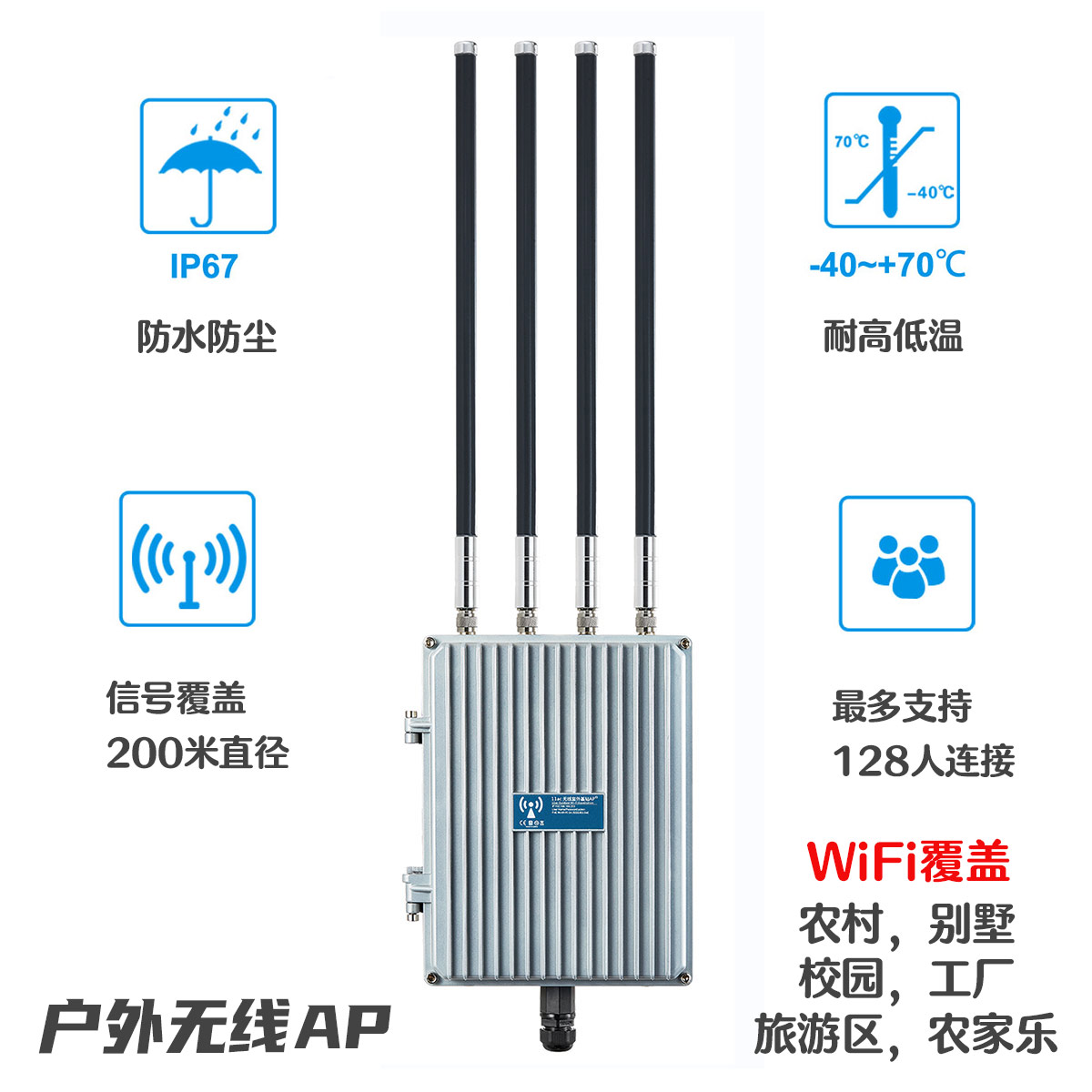 Outdoor Waterproof high-power wireless gigabit dual-band wifi base station wireless AP rural campus signal expander