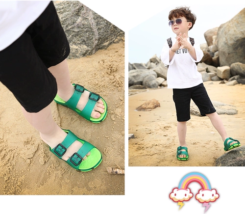 Детские летние нескользящие тапочки для мальчиков, сандалии, модные слайдеры, семейный стиль, подходит для подростков