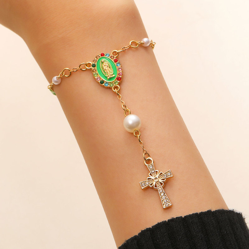 Amazon Aliexpress Hot-Selling Evil Eye Diamond-Encrusted Baptism Prayer Bracelet