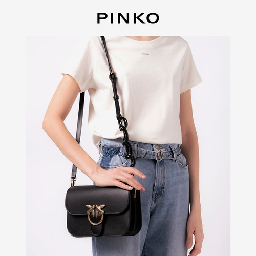 Pinko Love Bell с округлым угловым кольцом -глиной плечевой плечевой глиф Глиф ласточка женская сумка модная сумка для плеча