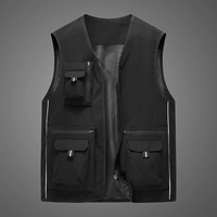 [Модель C] MYX-22376 Светоотражающий жилет с карманом для зубов, черный