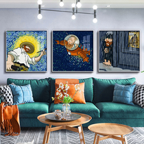 Abstract cartoon children's room decoration painting European style personality children's bedside hanging painting simple atmosphere living room mural