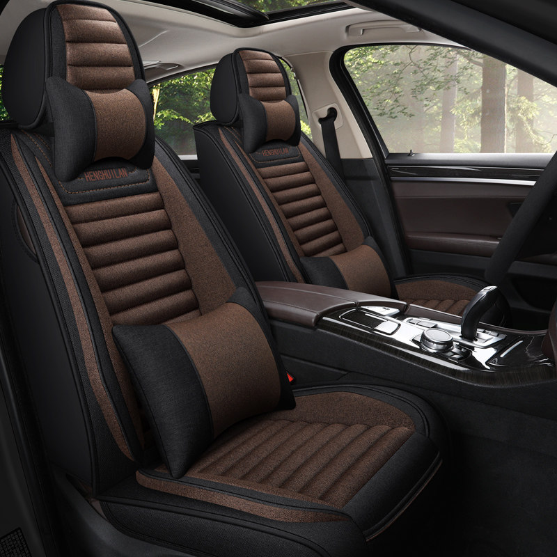 Car seat cushion four seasons general linen all-inclusive seat cover Binrui Emgrand GS Boyue Vision Binyue linen seat cover