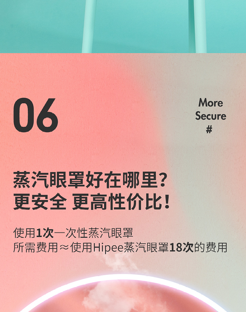 hipee 微米级 蒸汽按摩眼罩 缓解眼部疲劳 淡化黑眼圈 图17