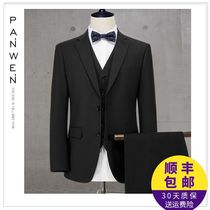 Bridegroom wedding suit suit suit mens three-piece set Korean slim suit male professional dress Best Man Group dress