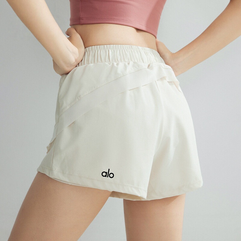 Aio Quick-Dry Shorts for Women, Anti-Exposure, High-Waisted, Two-In-One Sports Shorts, Yoga Fitness Pants, Breathable Training Shorts