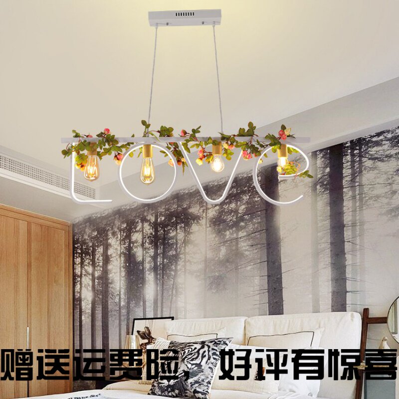 LOVE chandelier Internet celebrity bedroom romantic creative personality art shop light luxury mother shape decoration bar led lamps