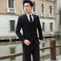 Черный костюм, штаны, жилет