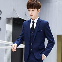 Синий костюм, штаны, жилет, галстук