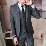 Комплект, осенний демисезонный классический костюм, свадебное платье, пиджак классического кроя, 3 предмета