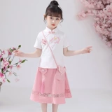 Детское ханьфу, летняя юбка, комплект, ципао, китайский стиль, в западном стиле