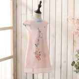 琦芯 Летнее ципао, ханьфу, юбка, детское платье, китайский стиль, яркий броский стиль, в западном стиле