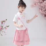 Детское ханьфу, летняя юбка, комплект, ципао, китайский стиль, в западном стиле