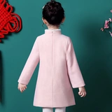 Детское демисезонное ципао, шерстяное ханьфу для девочек, новогодний лонгслив, китайский стиль