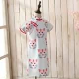 琦芯 Детское ципао, детская летняя одежда, ханьфу, платье, ретро юбка, китайский стиль, в западном стиле