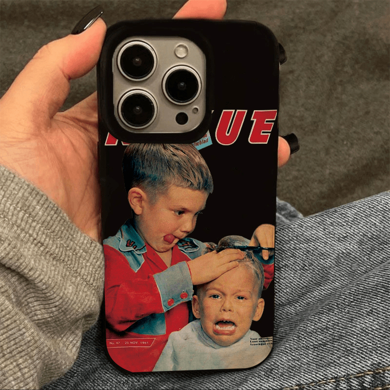 Funny iPhone 17 Pro Max Case for Boys with European and American Haircut Design, Suitable for iPhone 16 Jelly Case, 15 Pro Shockproof Soft Case, 14 Men's Style, Xr Fun Design, XS Max Creative, 13/12 Pro Premium Feel