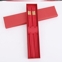 Red chopsticks wedding festive chopsticks household alloy Dragon Phoenix happy chopsticks a pair of wedding supplies