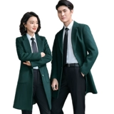 Синее элитное шерстяное пальто для работы подходит для мужчин и женщин, зимняя куртка, увеличенная толщина