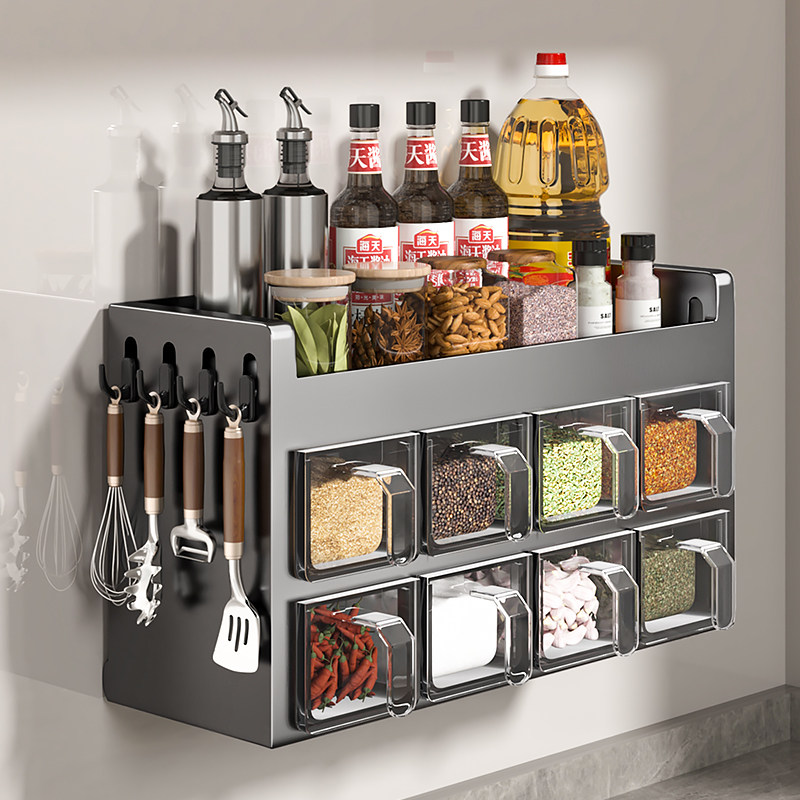 Кухонная подставка для приправ без перфорации многофункциональный настенный набор комбинаций приправ коробка для приправ банка кухонная бытовая техника