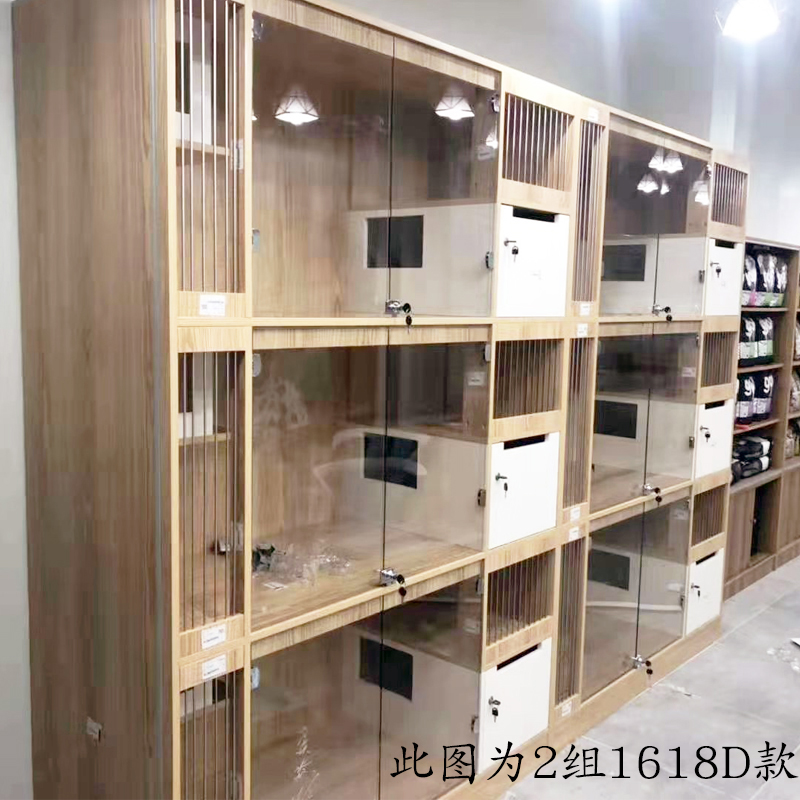 Solid Wood Triple Cat Villa Cat Cage Cat Display Cabinet Breeding Cage Foster Cage Kitty House Cat House