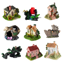Fish tank decoration small ornaments shipwreck resin sunken wood fish house reptiles to avoid holes aquarium imitation dead wood Creative Landscaping