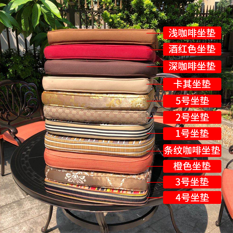 Tree memory furniture European style outdoor cast aluminum Elizabeth square frame oblique frame rattan chair table and chair solid color striped seat cushion