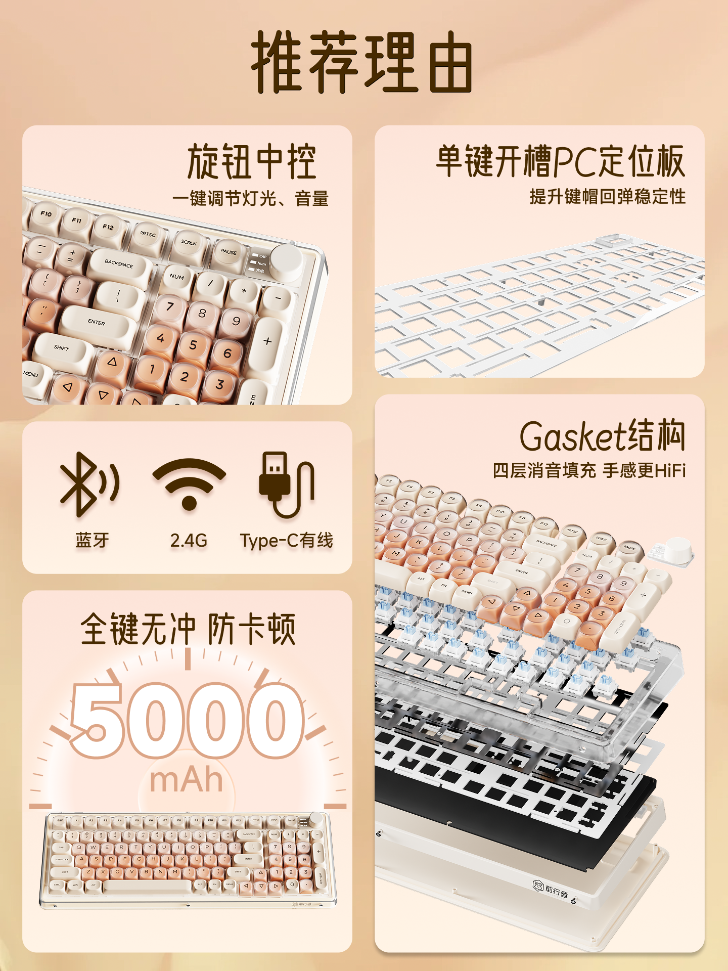 Forerunner V99Pro Liquid Foundation Mechanical Keyboard Wireless Bluetooth High-Value Girls' Office-Specific Mouse Set