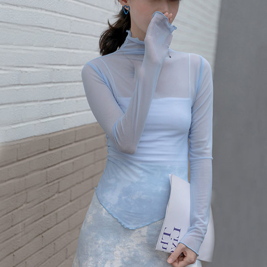 Summer thin t-shirt top design white bottoming shirt