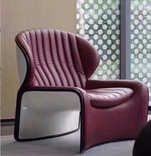 Nordic Design Light Lavish Genuine Leather Boutique Lotus Chair Hotel Decent Board Room Modern Creative Single Minimalist Casual Chair