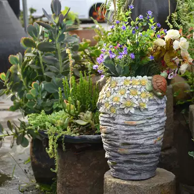 阳台装饰庭院花园布置别墅景观创意方形花盆户外造景多肉植物花盆