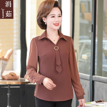 2020 new mother spring chiffon shirt 40-year-old middle-aged woman spring and autumn foreign style small shirt long sleeve shirt T-shirt