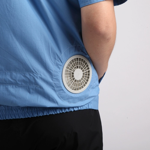 Охлаждающий летний тонкий хлопковый вентилятор для работы, короткий рукав