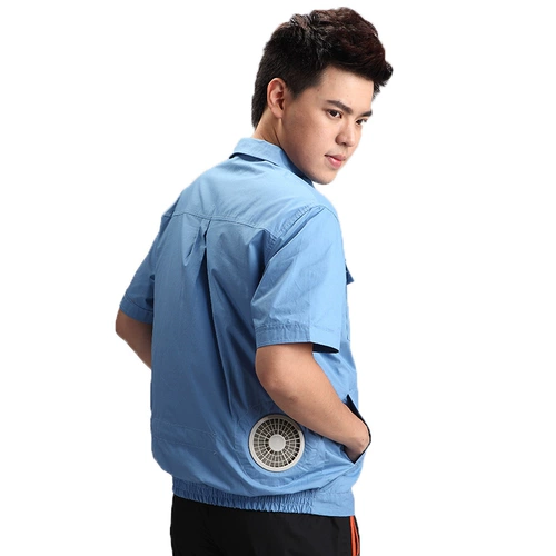 Охлаждающий летний тонкий хлопковый вентилятор для работы, короткий рукав