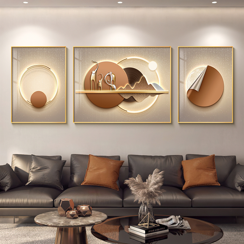 Light Extravagant Elephant Living Room Decoration Painting Modern Advanced Sensual Sofa Background Wall Mural Brief Atmospheric Triptych Painting