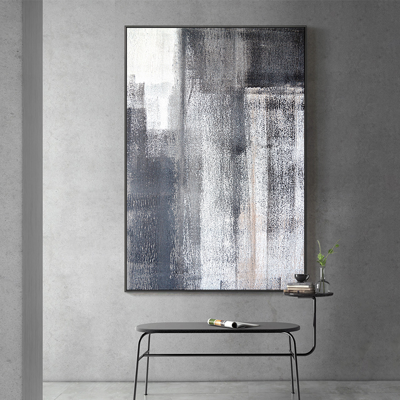 Black and white gray decorative painting modern minimalist model room abstract hanging painting atmospheric corridor aisle mural living room porch painting