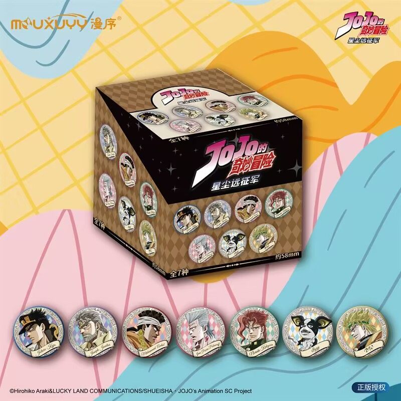 Official Jojo's Bizarre Adventure Jotaro, Kakyoin Rohan, and Katsura Rohan Badges Anime Merchandise