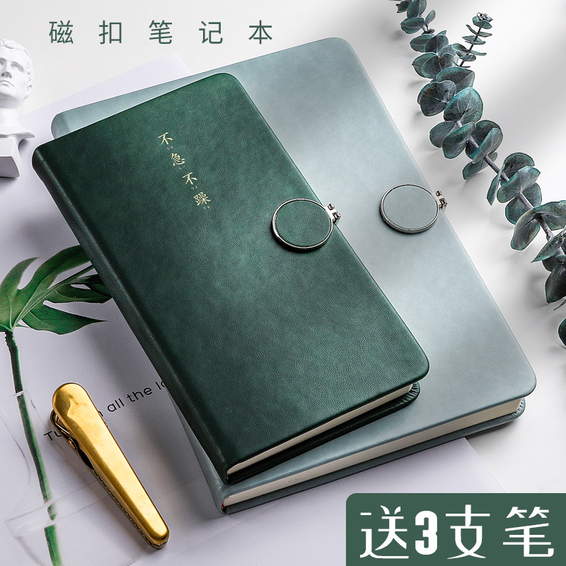 Brief Joins Wind Book Retro magnetic buckles Benday Business notebooks Hard Leather Face Girls' Notebook Small Carry-on small notepad Minutes This handbooks book