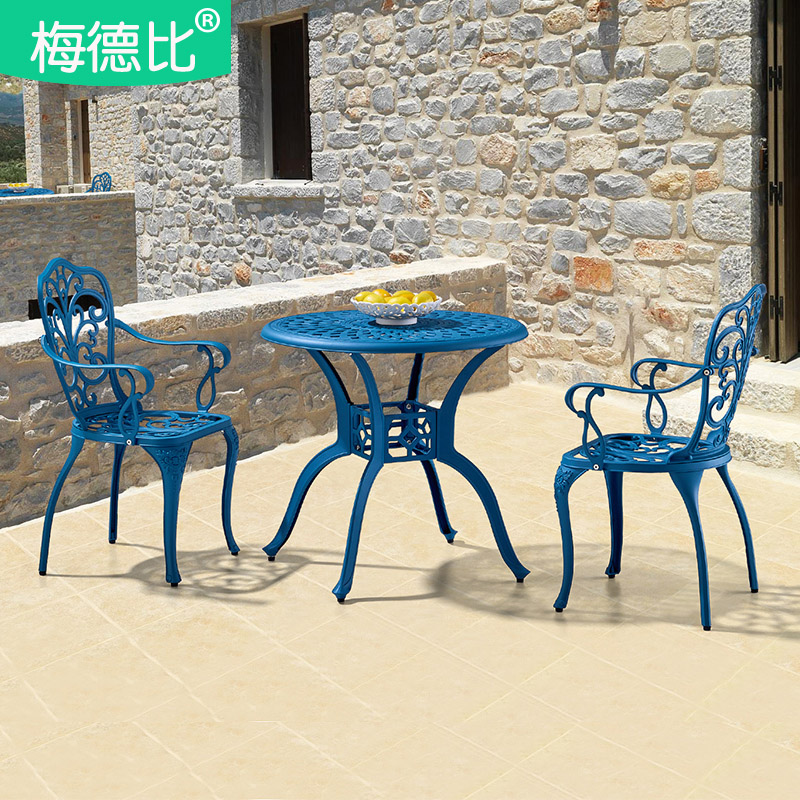 Medby courtyard table and chair cast aluminum outdoor leisure tables and chairs five pieces combined balcony outdoor terrace table and chair European style