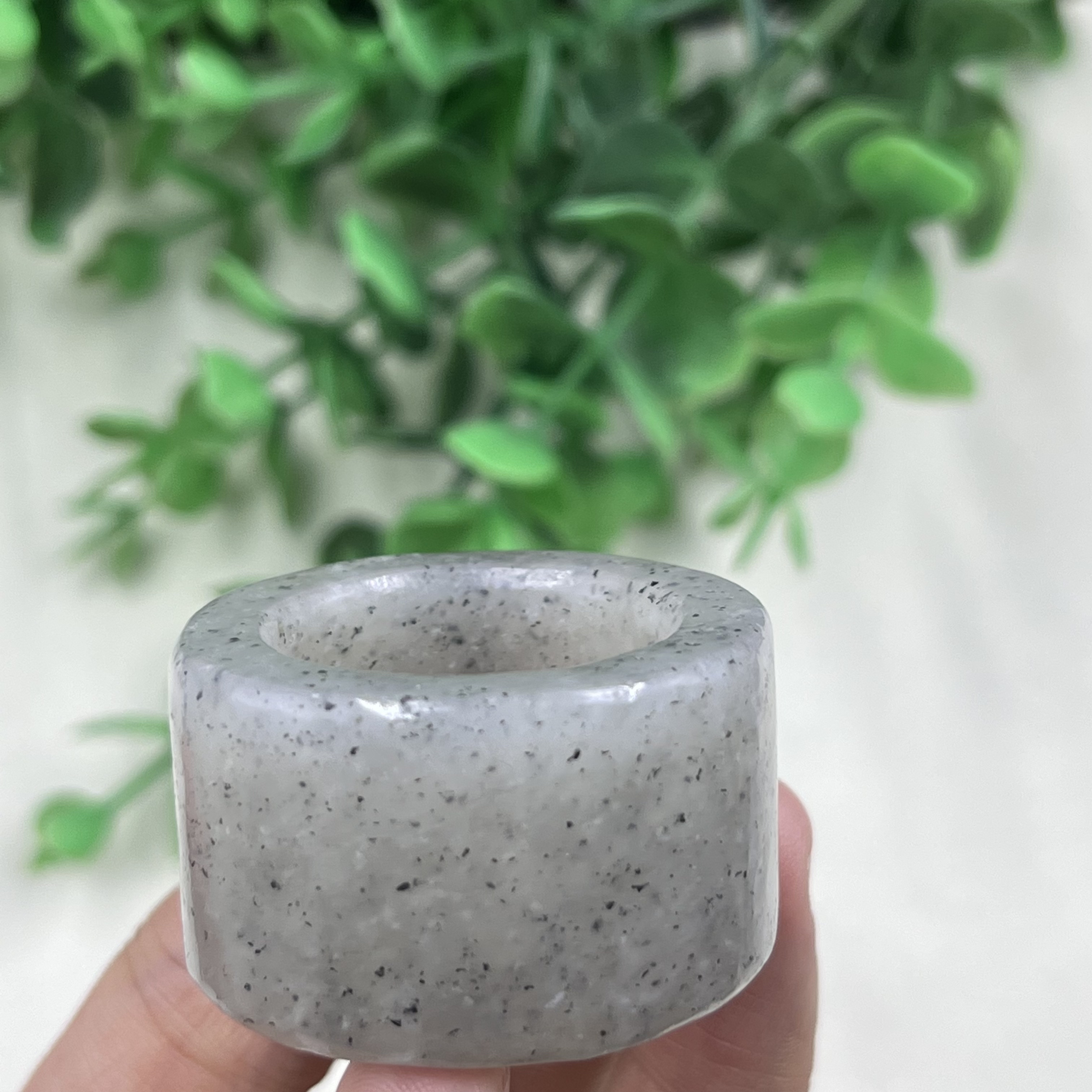 Xinjiang Hotan jade dot ink blue and white ring ring ring 23 ring ring ring hand strap certificate free shipping