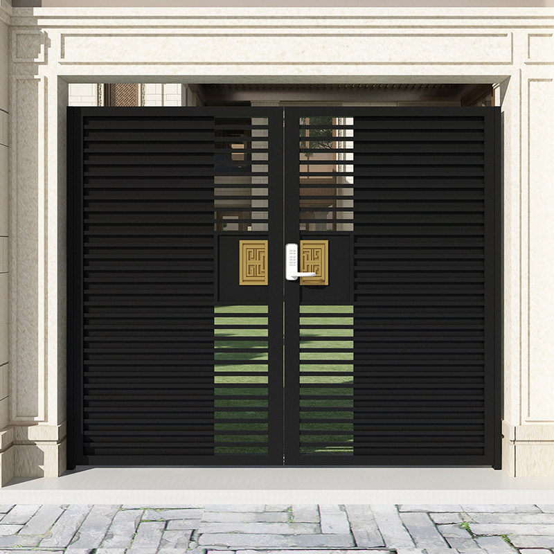 Aluminium Art Courtyard Door Stainless Steel Shutter Modern Villa Gate Single Double Switch Yard Iron Art Countryside Garden Door Fence