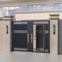 Aluminum alloy courtyard gate aluminum art villa gate iron art stainless steel rural outdoor country garden yard gate